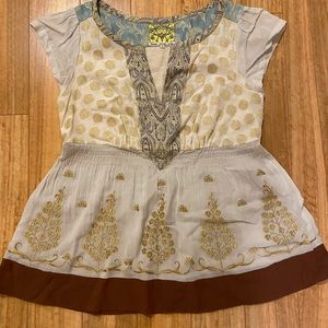 Anthropologie Embroidered Swing Tunic